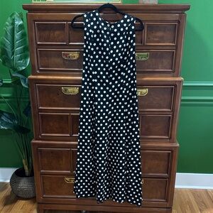 Zara Black and White Polka Dot Midi Dress Fall 2025